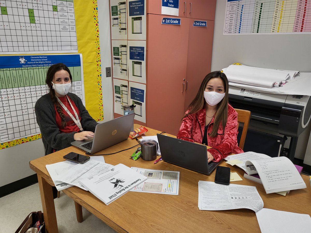 MsHarv16's tweet photo. Teachers working hard on their reteach plan! @CMartinez_HISD #datadriven #planninginPJs https://t.co/0W87RD7pja