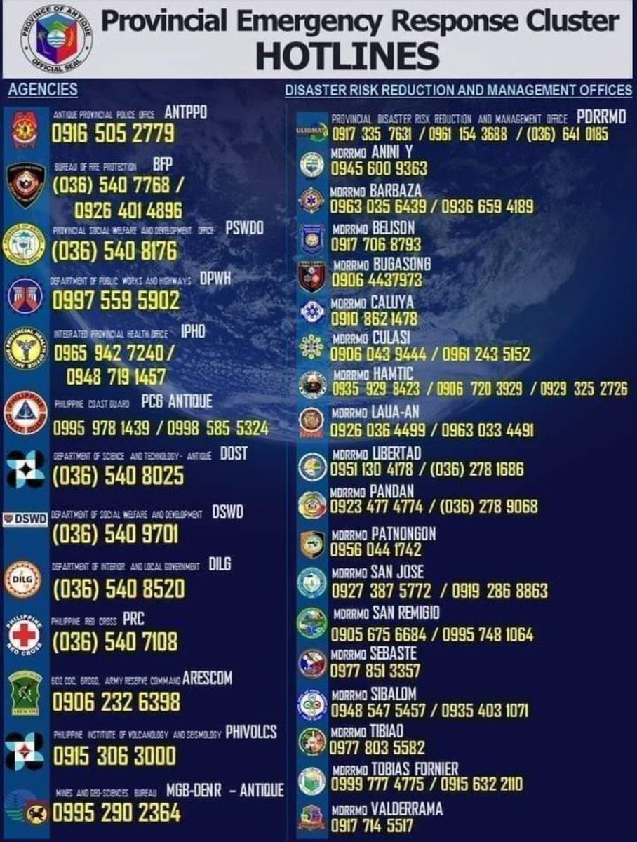 cheololods's tweet photo. List of emergency hotlines ‼️ A SIMPLE RETWEET CAN BE A BIG HELP FOR OTHERS ‼️ 
#OdettePH #RescuePH https://t.co/NGzuZwuLci
