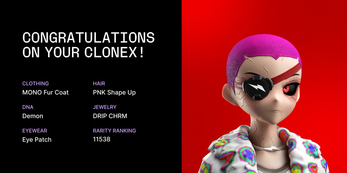 Ledger's tweet photo. gm @blueindreams_, you've won a #CloneX #NFT as your avatar for the #Web3 metaverse and beyond. Probably nothing 👀 

Thanks for participating, Ledger Squad. 

We appreciate you all ❤️ &amp; we loved hearing about your favorite moments with Ledger over the past year! https://t.co/lQDIgQafJG