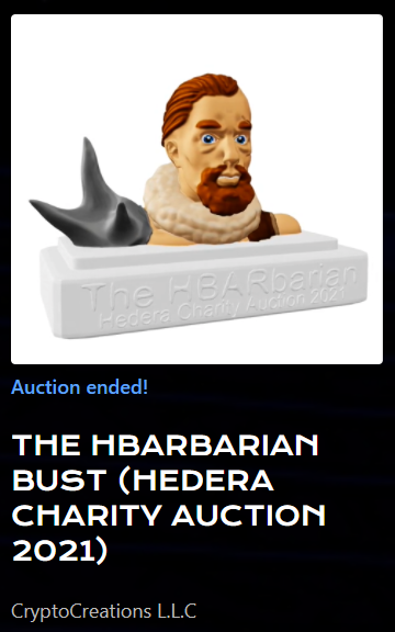 LuchadorHbar's tweet photo. Thank you @CCreationsNFT for this unique piece in the auction. 
I happen to win this incredible 3d NFT.
HBARbarians for life ! https://t.co/Y0b71fTCHS