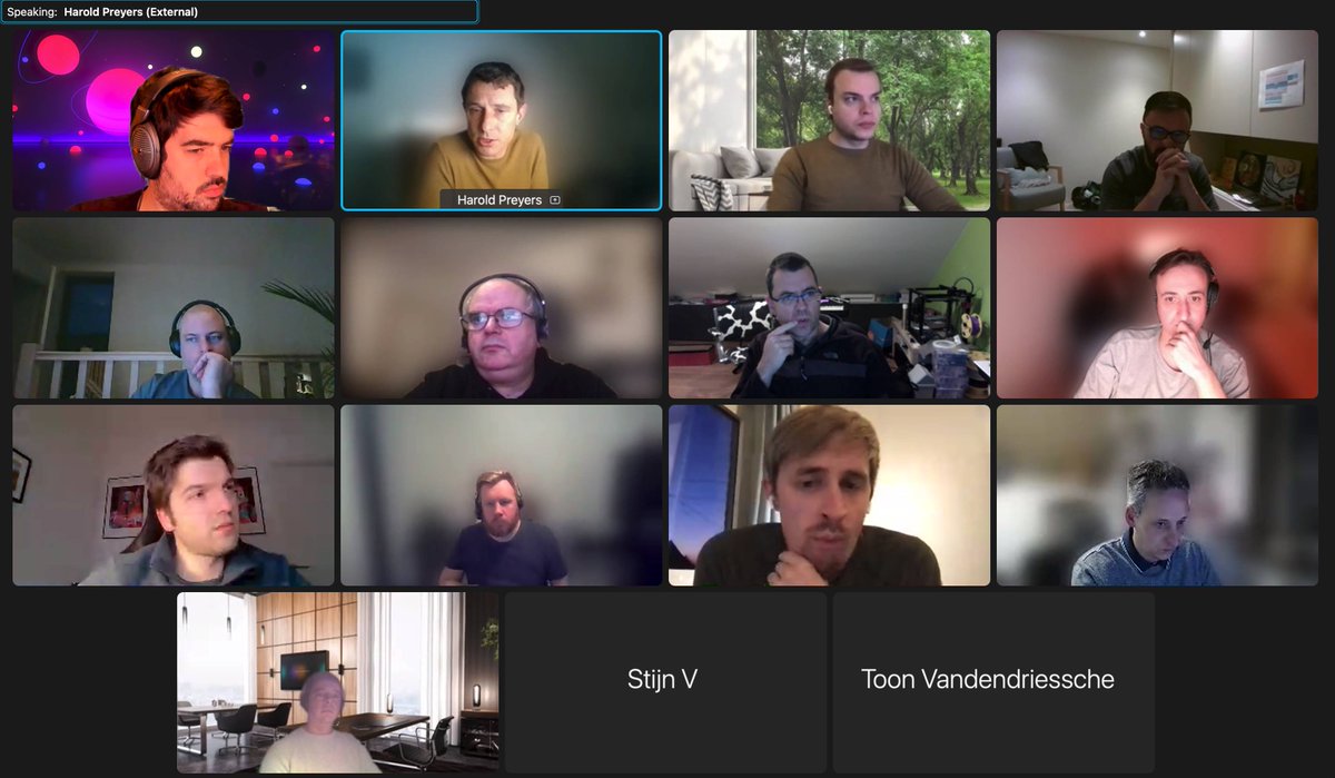mvandriessen's tweet photo. @hpreyers giving a short session on #Tanzu Mission control at the start of our virtual #vBeers. We plan to do a lot more of these short sessions for our Belgian #vCommunity, if you’re interested hit me up! #vExpert https://t.co/fIuNqjjImO