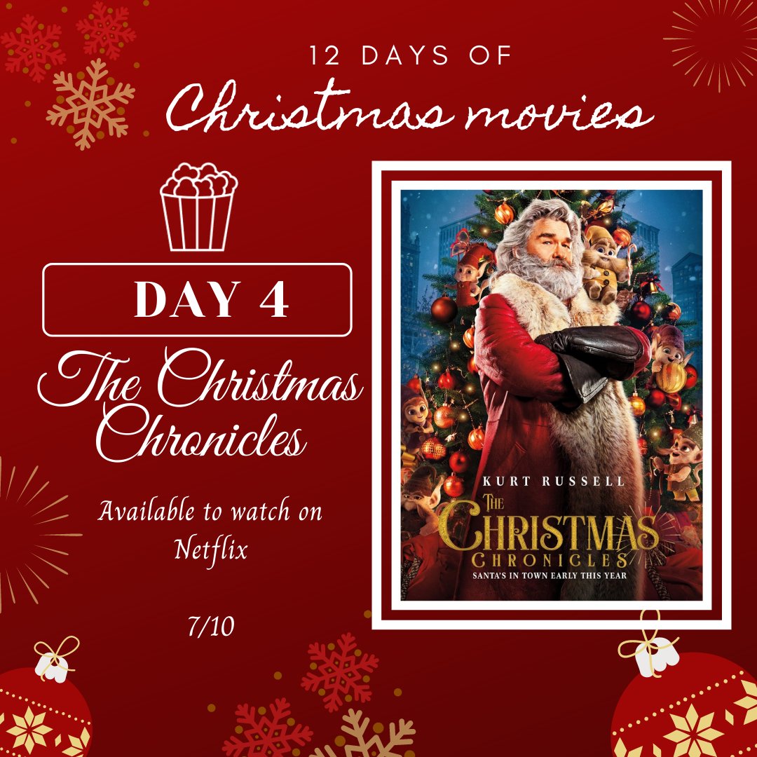 🎄12 Days of Christmas Movies🎅
A bit of festive fun- counting down the days until Christmas with a movie to watch a day. Give yourself a break😉

Day 4- The Christmas Chronicles 🎅

#christmas #unilife #students #12daysofchristmasmovies #christmasmovies #thechristmaschronicals