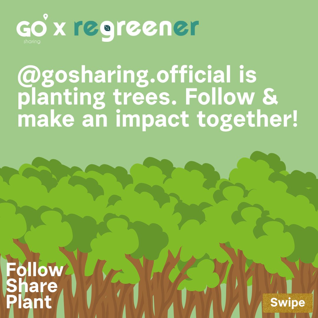 For every 10 Instagram followers, we will plant 1 tree. No limits. 🌳🌳🌳

Contribute to a green planet, follow: instagram.com/gosharing.offi…

#gosharing #regreener #plantingtrees