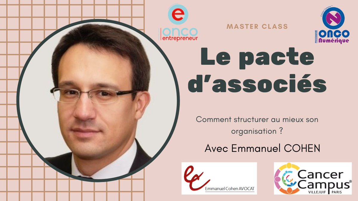 Emmanuel Cohen a animé une master class sur le pacte d'associés face à un public d'entrepreneurs des programmes #OncoEntrepreneur et #OncoNumérique de #Cancercampus. "Statuts et pacte d'associés" Le package indispensable pour entreprendre. #biotech, #medtech, #esanté.
