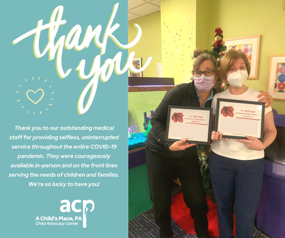 Special shoutout to ACP's outstanding medical staff for their selfless service during the COVID-19 pandemic; their contributions to the health of our community is truly an inspiration! Thank you for all that you do for the children and families we serve. 💙