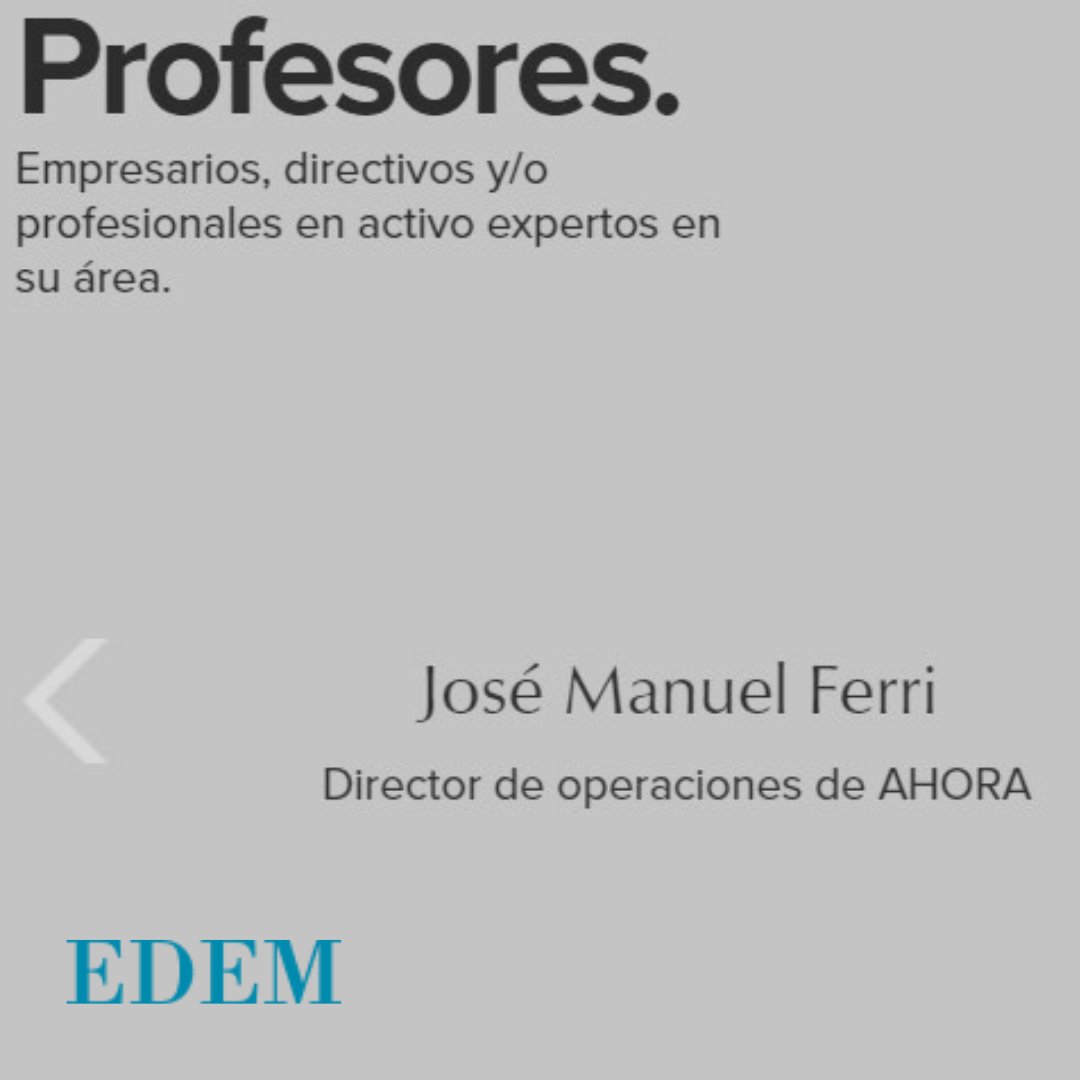 AHORA colabora en la formación #TechManagement de <a href="/EDEMempresarios/">EDEM</a>, compartiendo con los alumnos del curso #AgileManagement, la experiencia de la transformación hacia la Agilidad de #AHORA.
Lee la noticia 👉 bit.ly/3mbg42S
#ungrupoconfuerza