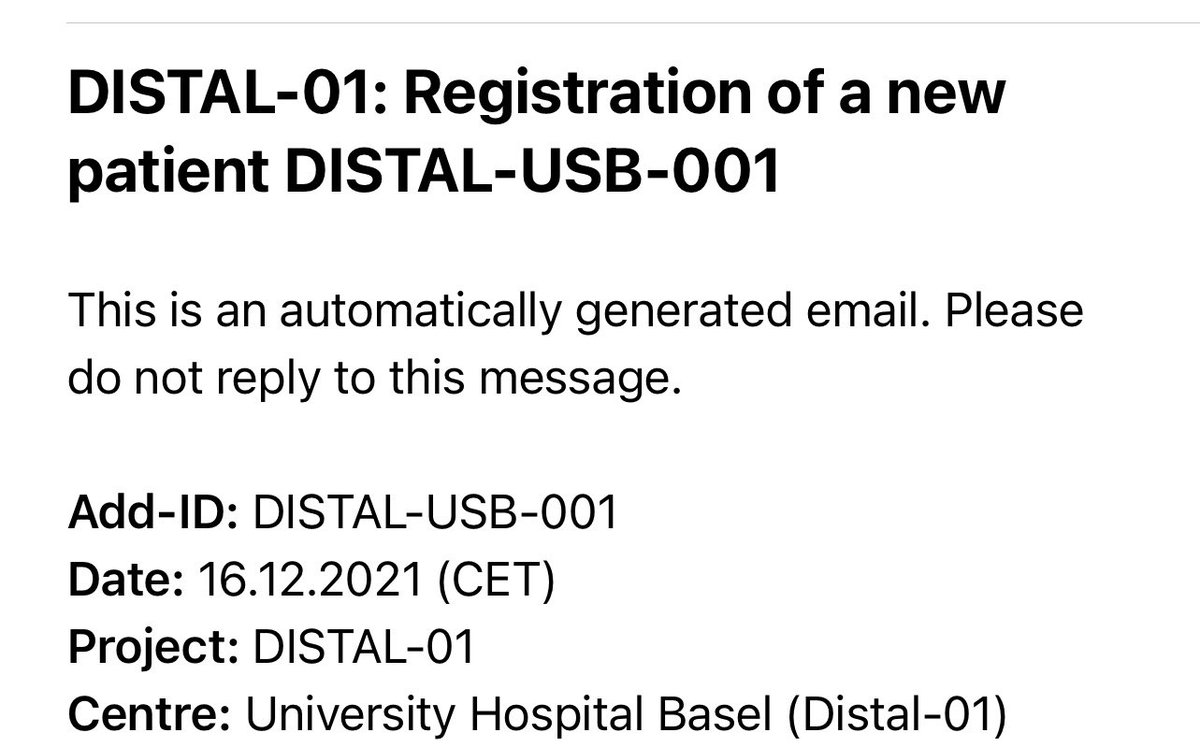 First patient in for the DISTAL trial today with the first DVO randomized in Basel❕Kudos to our great team for all their efforts the last months and let's get this trial going‼️ 499 more to go 😃 #distal #trial #teamUSB #🇨🇭#🇪🇺 #stroke #leaveNOvoBehind #neverTOOfar #GTFdistalVO