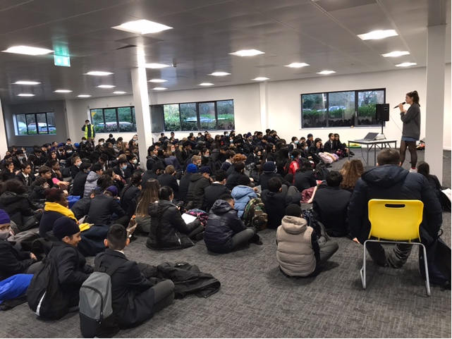 SevaSchool's tweet photo. Year 7, 8 and 9 were treated to a singing solo artist Irini Mando perform at Eden House. Irini is an urban-pop singer and songwriter based in London. Irini sang some of her hits to the pupils and also engaged in some purposeful discussion on Mental Health and Wellbeing. https://t.co/eXSlMiPsFA