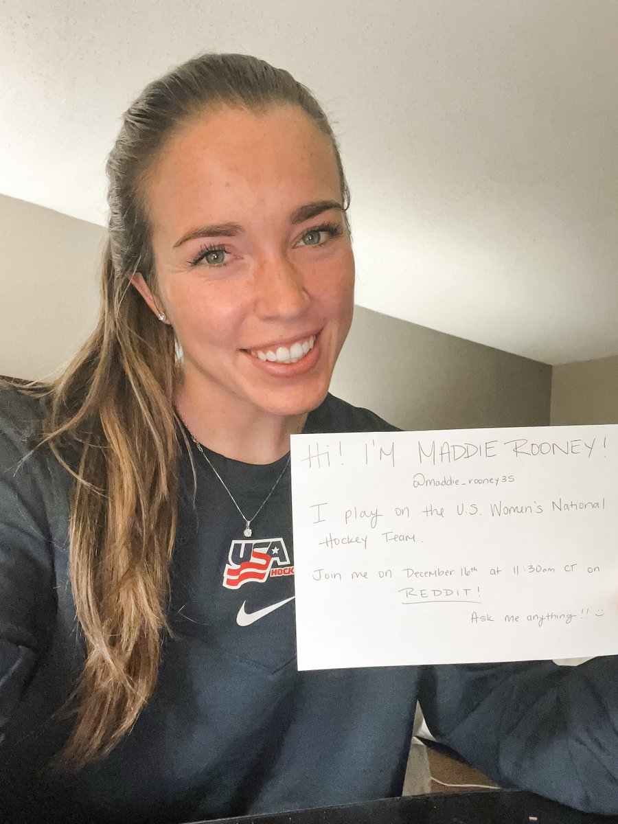 NBC Olympics & Paralympics (@nbcolympics) on Twitter photo Her gold medal-winning save in overtime at the 2018 Winter Olympics was legendary. 🏒🥇
Join Olympic gold medalist <a href="/maddie_rooney35/">Maddie Rooney</a> on a <a href="/Reddit/">Reddit, Inc.</a> AMA series today at 12:30 p.m. ET!
Submit your questions here: redd.it/rhu97x Her gold medal-winning save in overtime at the 2018 Winter Olympics was legendary. 🏒🥇
Join Olympic gold medalist <a href="/maddie_rooney35/">Maddie Rooney</a> on a <a href="/Reddit/">Reddit, Inc.</a> AMA series today at 12:30 p.m. ET!
Submit your questions here: redd.it/rhu97x