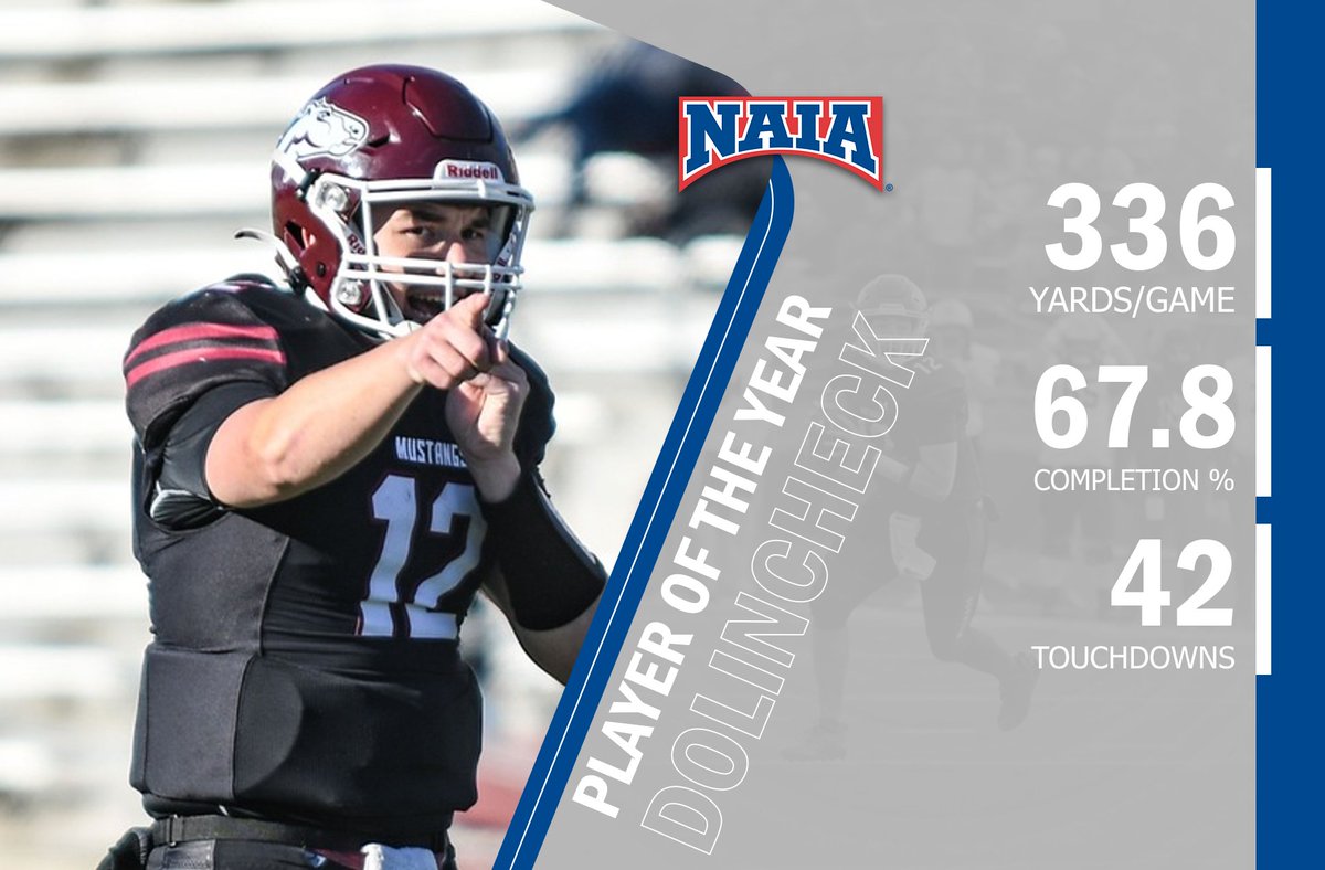 🏈| Joe Dolincheck of <a href="/MsideMustangs/">Morningside Mustangs 🐴</a> has been selected as the #NAIAFootball Player of the Year!

The senior QB has orchestrated the most lethal offense in the country. 

Click to read more --> bit.ly/3yxuoaW

#collegefootball #PlayNAIA