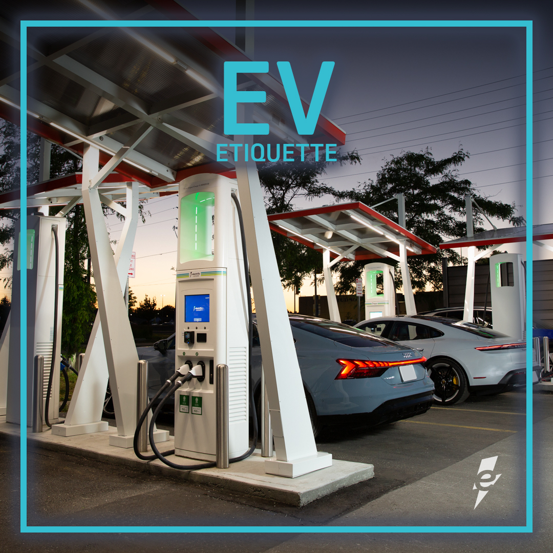 CanadaElectrify's tweet photo. It only takes a few seconds to extend a courtesy to the next EV driver. Be sure to return the cable to its charger when your charging is complete. It will make life easier for the next user. #ElectrifyCanada #EV #EVFastCharging #EVEtiquette https://t.co/ttrqCvoWkF