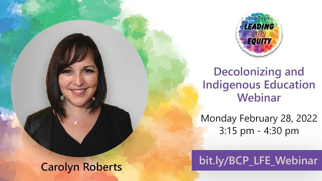 In this webinar <a href="/mcarolynroberts/">Carolyn Roberts</a> will teach us how colonial history impacts modern classrooms and how educational leaders can use decolonizing methods to be advocates in schools and communities. bit.ly/BCP_LFE_Webinar #equity