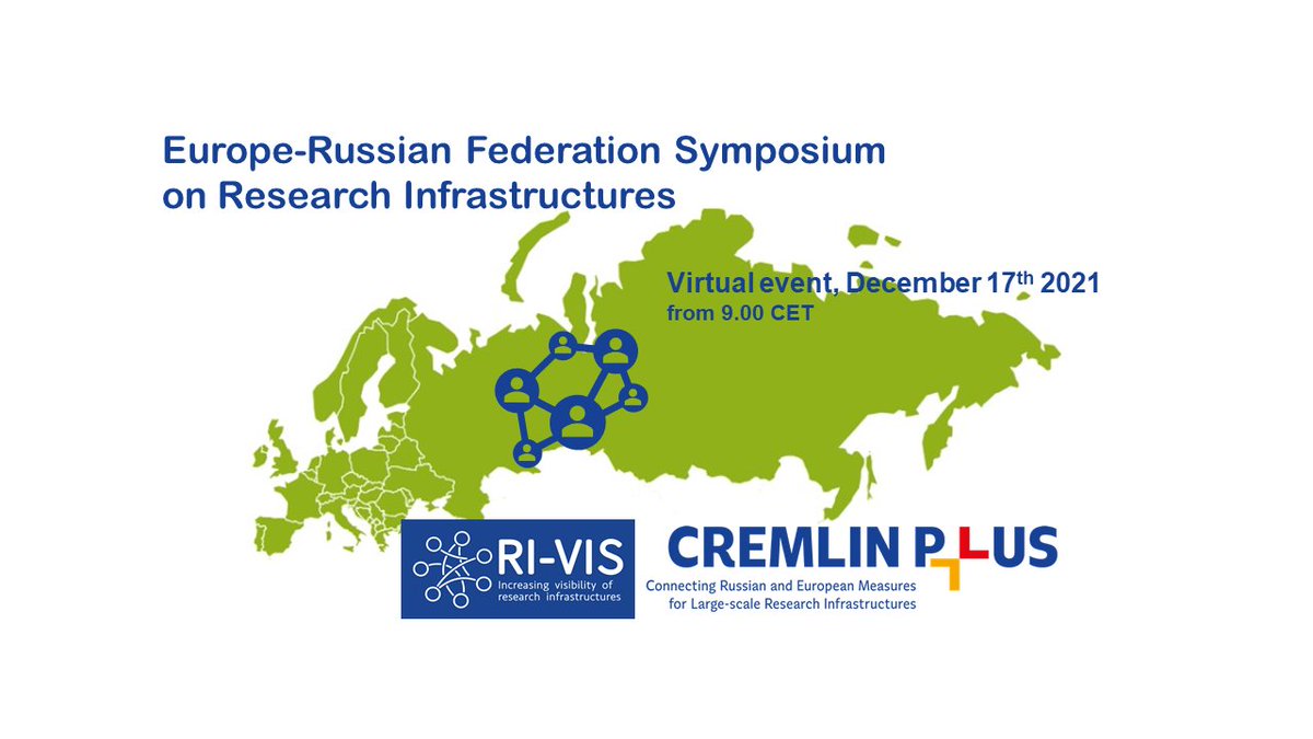 We are excited about the “Europe-Russian Federation Symposium on Research Infrastructure” virtual event on Friday 17.12.2021 starting at 9:00 CET, jointly organised by <a href="/CREMLIN_plus/">(CREMLINplus)</a> and <a href="/RI_VIS_eu/">RI-VIS</a>. Agenda, registration, and more info: bit.ly/3GOk5SD