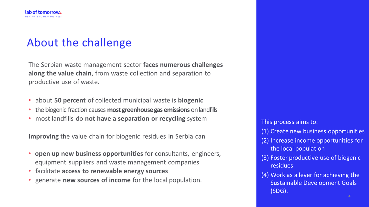 laboftomorrow's tweet photo. The application phase for the 15th #laboftomorrow in #Serbia is now open! 🗑️♻️ Sign up and join a hand-selected group of companies to improve #biogenicwaste management in the #WesternBalkans! 🚀Apply here 👉 https://t.co/w5rMGWSD3d https://t.co/wdt5eH1PQ3