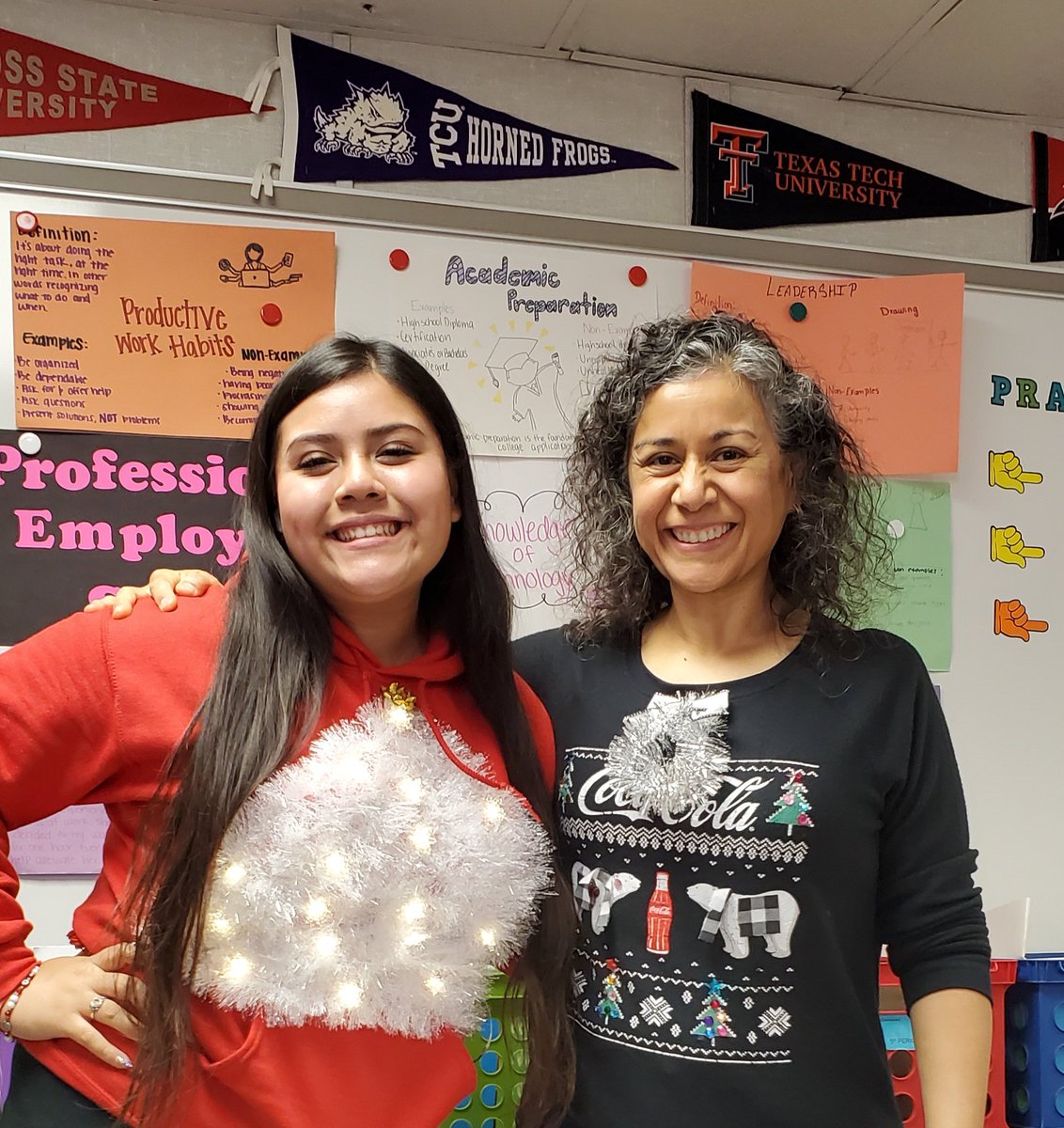 FCS_Work's tweet photo. Ugly "sweater" day. @SamRayburn_HS @PISDCareerTech https://t.co/oO6sVWD59X