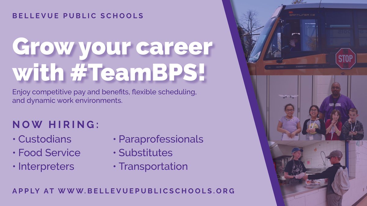 Grow your career with #TeamBPS!

Apply today at bellevuene.tedk12.com/hire/index.aspx

Make sure to repost or tag the perfect candidate in the comments to let them know!

#ChampionsForChildren #bpsne