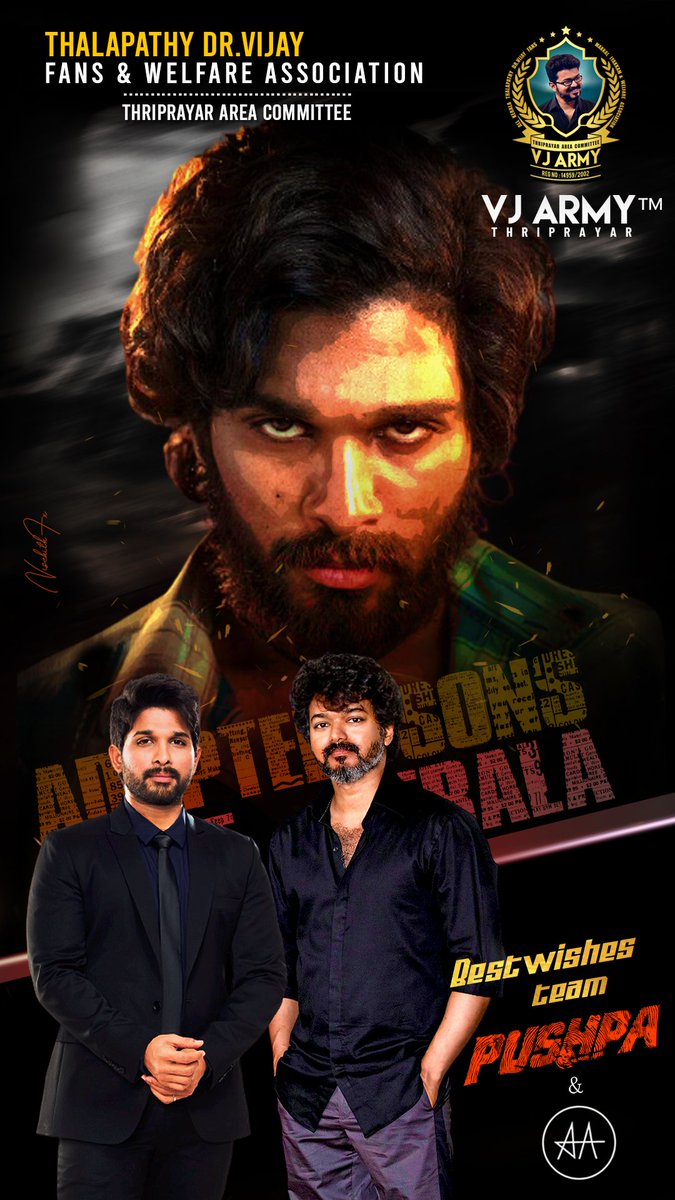 VJArmyTPR's tweet photo. Wishing huge success to #IconStar @alluarjun 's Pan Indian film #Pushpa!!
Hope the film and the character becomes a milestone in the #StylishStar's career !💫
#PushpaTheRise🔥
#VJARMY⚡
@AlluArjunHCF @AlluKarnatakaFC https://t.co/Bu0EY4yjyf
