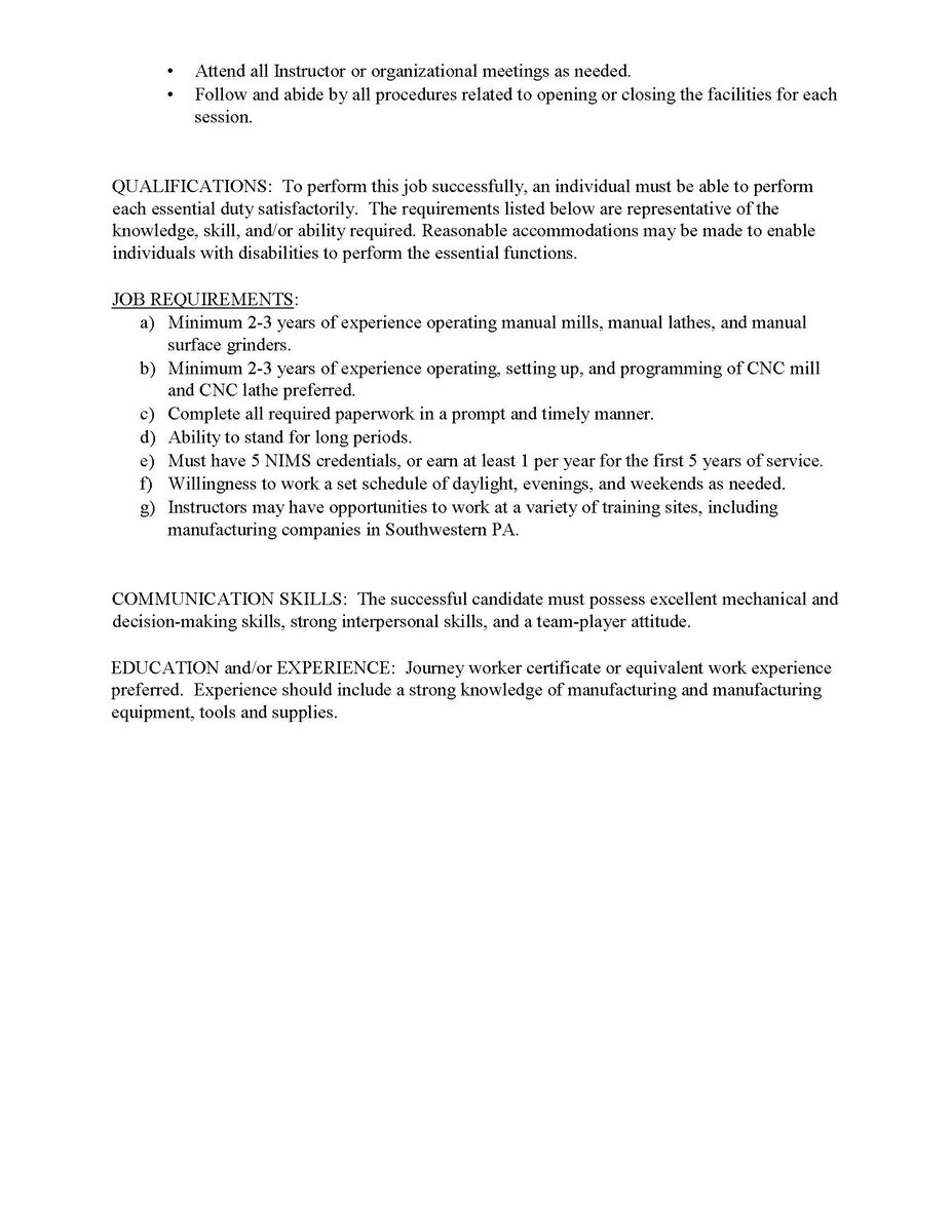 We are hiring!
NCC is looking for a Part-Time M2K Instructor to join our team! See the job description below. Interested candidates, please forward your resumes to Neil Ashbaugh at ashbaugh@ncsquared.com