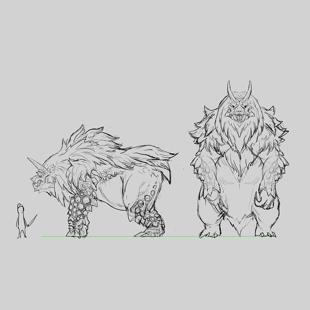 👹 #MonsterSpotlight 👹

Before settling on its barbaric visage, Goss Harag went through many exploratory concepts. #MHRise 