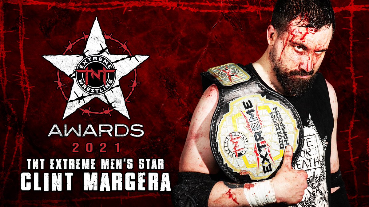 The winner of the award for TNT Extreme Men's Star is...

<a href="/ClintMargera/">Clint Margera</a>

Clint has had a landmark year as Extreme Champion after bouts with <a href="/mothfromdaflats/">Session Moth Martina🍻 マーティナセッション</a>, @deathbydevlin, and Big FN Joe among others!

A massive congratulations to Margera!