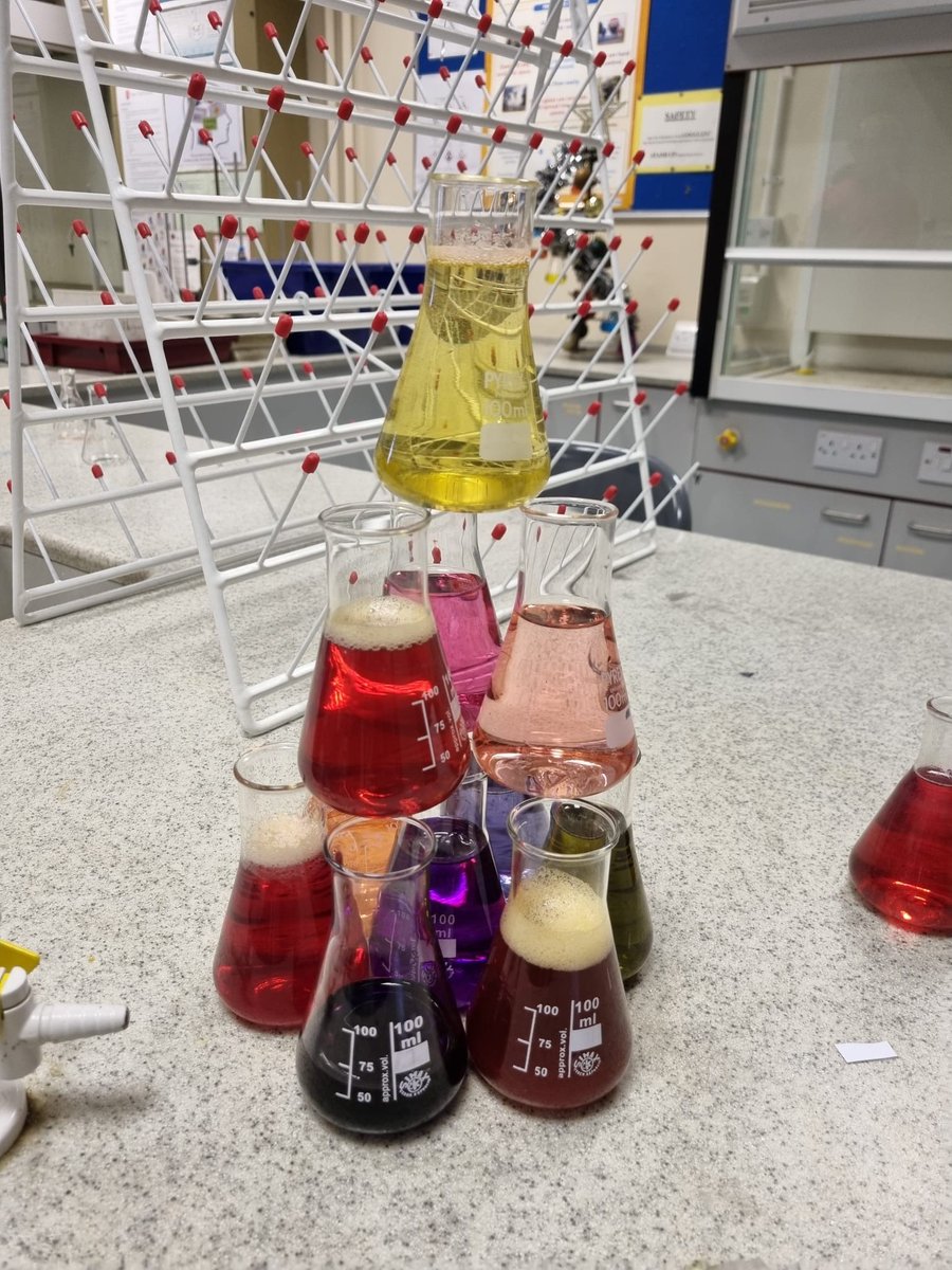 NewHallSchool's tweet photo. During Advent, Year 12 students competed to make sustainability-themed Chemistrees, all of which adorn the Chemistry Department. 🎄 Congratulations to winners Sam, Jack and Yurila, who made a DNA-themed tree to honour developments in DNA technology 🧬⚗️ https://t.co/B4QoMgAjRX