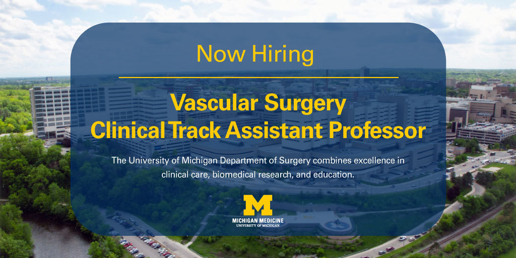We have another great #vascularsurgery opportunity for a clinically focused vascular surgeon with a strong interest in education and expanding our outpatient procedural practice. 

Learn more and apply here 👇
careers.umich.edu/job_detail/209…

#AcademicSurgery