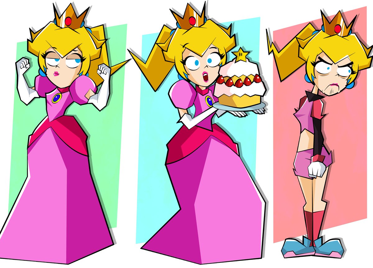 More of Princess Peach but drawn like a cartoon from the 2000s #Nintendo.