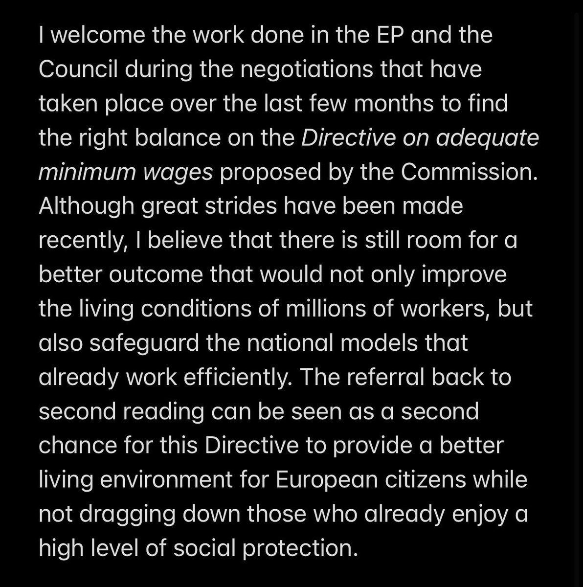 DanielJ66418531's tweet photo. Negociations continue on the Directive on adequate minimum wages 🇪🇺 https://t.co/ParwI9twS7