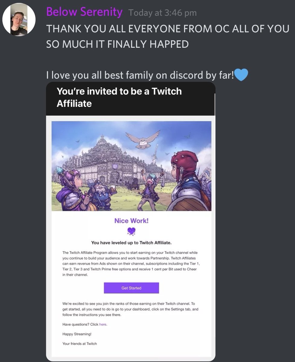 Shades0fPlay's tweet photo. Another one !!!!  @BelowSerenity congratulations!! Another member reached affiliate let's goooo!!!! 

#WeGrowTogether #outreachcrew #affiliate #Twitch #streamer #twitchstreamer https://t.co/7HhjQBDfcf