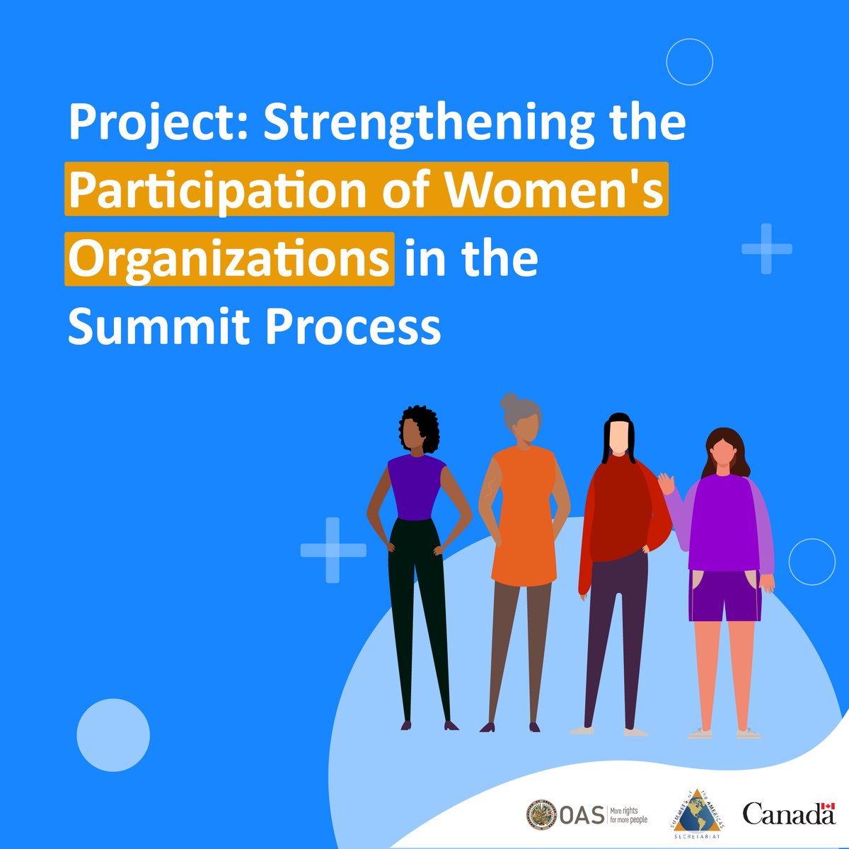 SummitAmericas's tweet photo. We invite women's organizations that work for #genderequality and women's rights, and to change the structural causes that restrict women's full citizenship to register and participate in the #IXSummit
Register👉https://t.co/kZG222z0TO https://t.co/4b66OesLqv