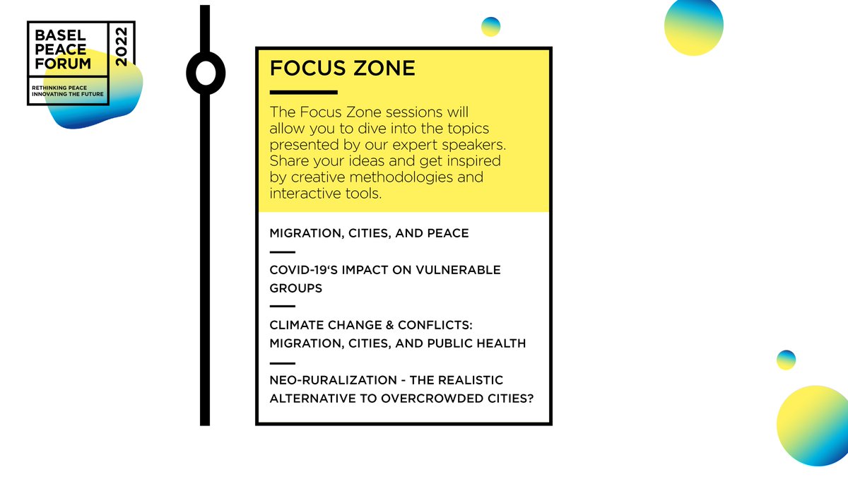 baselpeaceforum's tweet photo. What is the link between #climatechange and #conflicts? Did you ever think about how cities are impacted by #migration? Find out more about these and other fascinating topics that will be discussed in our #Focuszone @BPF2022 👉https://t.co/yh7AojmeBy https://t.co/HJwvLSV4EX