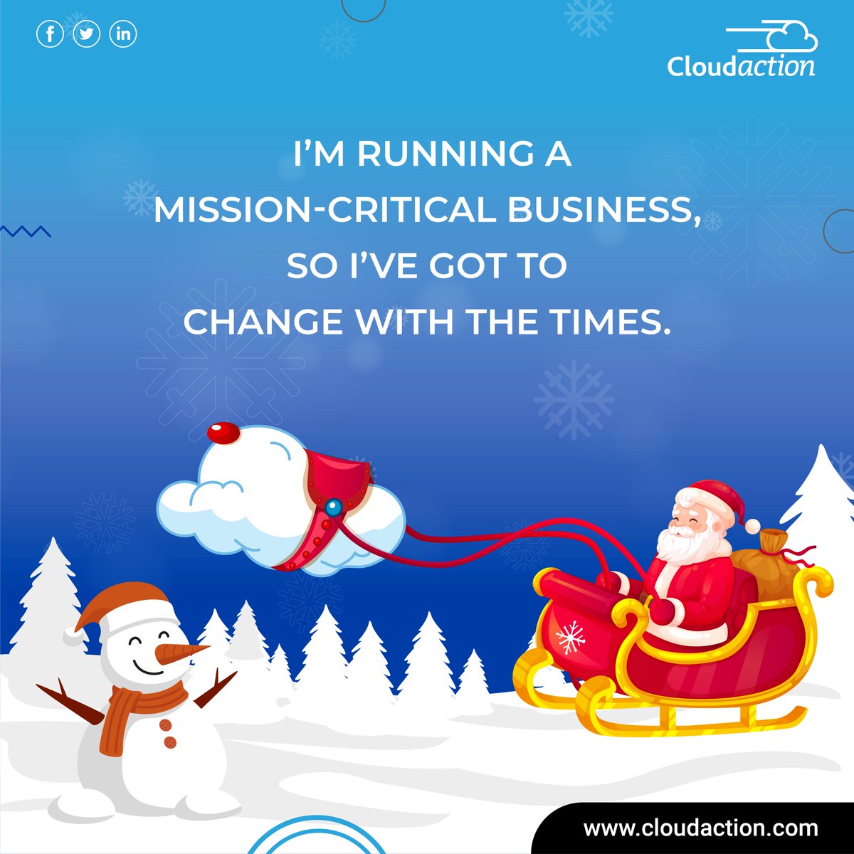 askcloudaction's tweet photo. Even Santa gets it. The cloud leads the way. Sorry, Rudolph.
 
#actionHub #DigitalTransformation #eBonding #ITSM  #BMCSoftware #ServiceNow #salesforce #digitalworkforce #askcloudaction https://t.co/KnZiVF2Etj