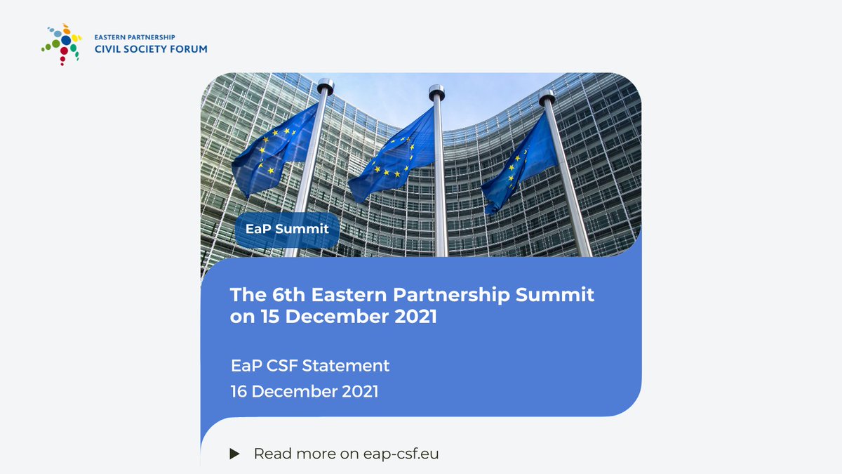 eapcsf's tweet photo. 📣After the 6th #EaPSummit, the #EaPCSF calls for the rule of law and democratic accountability to be at the heart of the future #EaP roadmap.
Read the full statement here 👉https://t.co/T94S3v5UNt https://t.co/Og23Gy6EEP