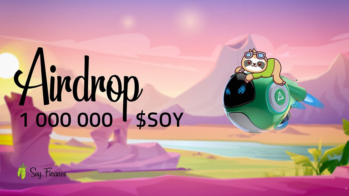 TheRealSloFi's tweet photo. SOY Finance Airdrop Phase 5:  Ignition 🚀

We are joining forces with @CryptoBotWallet to make #DeFi safe and lazZzy 🦥

1 000 000 $SOY tokens #Airdrop to CryptoBot users 🤖

Join our community to learn more
➡️ https://t.co/NVFAJRZ3ox https://t.co/GEdiJNwjQK