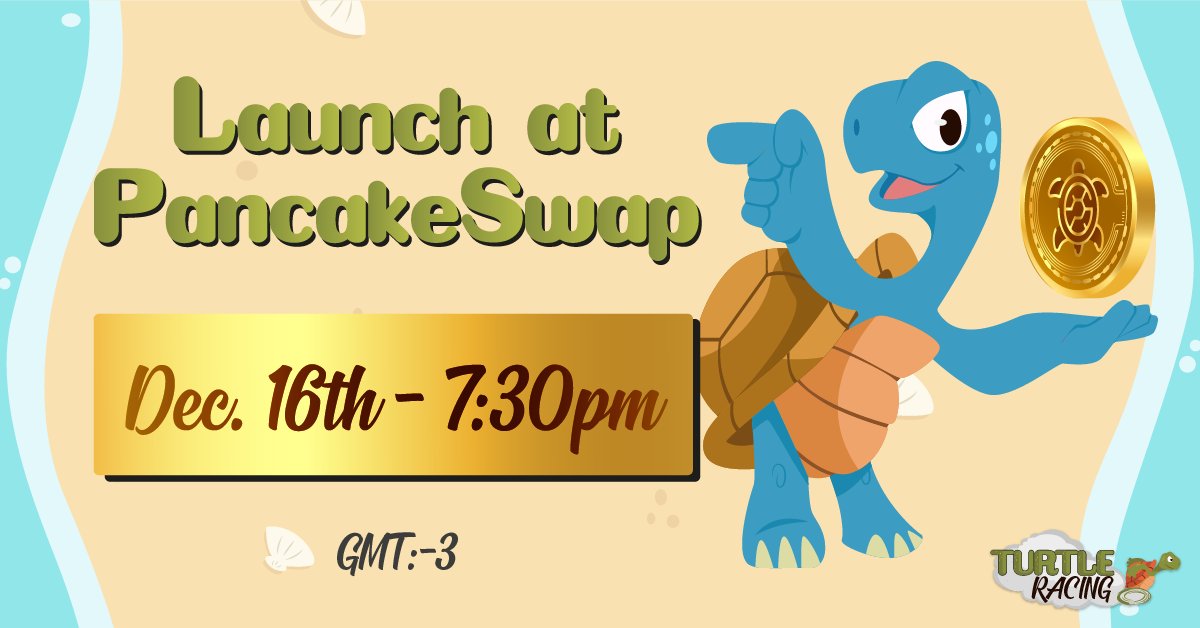 TurtleRacingNFT's tweet photo. It is with great joy that we announce our launch at PancakeSwap! Today at 7:30pm (GMT-3). Beware of scams! Trust only our official channels:
website: https://t.co/hQiN8kpX8O
telegram: https://t.co/qU5He404Uf
PancakeSwap: https://t.co/YF5VUwCk7z
PooCoin: https://t.co/bs1X7fiufH https://t.co/DrMKwvrOwc
