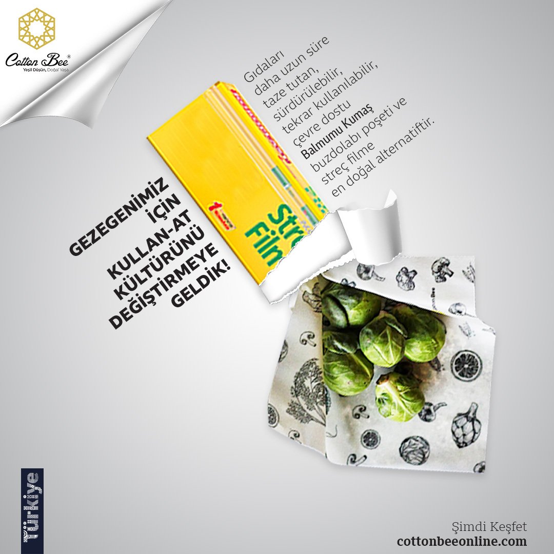 #balmumukumaş plastik streç film ve buzdolabı poşetine en doğal alternatiftir, yıkanarak tekrar tekrar kullanılabilir, gıdaları uzun süre taze tutar.
#sıfıratık #beeswaxwraps #ekolojik #ecofriendly #sürdürülebilir #sustainable #reusable #yerliüretim #tekrarkullan #gotssertifikalı
