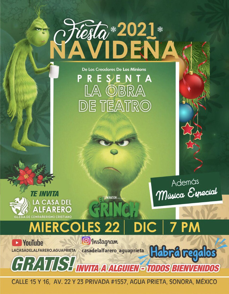 gax10_jacob's tweet photo. A una semana de nuestro gran evento Navideño!! Los regalos están llegando!! Tendremos Música especial, obra teatral el Grinch y  juguetes para los niños…Le esperamos!! https://t.co/SyT1anp9W8