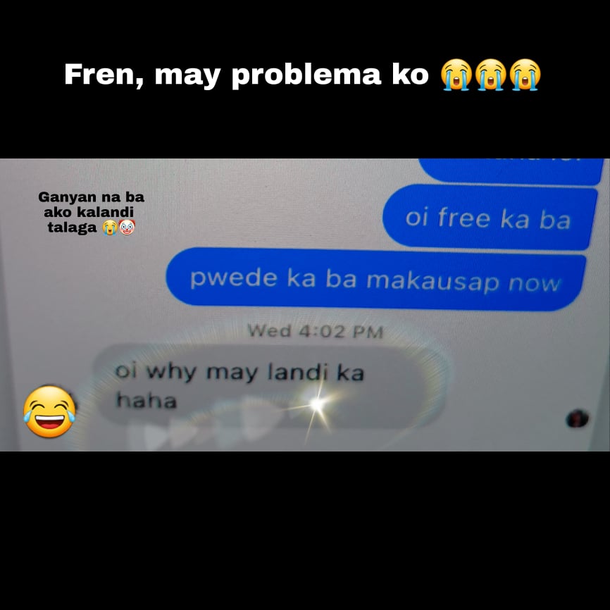 riyanportuguez's tweet photo. Minsan, kapag nakasanayan kang makulit at malandi hahaha yung seryosong usapan mauuwi sa ganito HAHAHAHA sorry na sa bestfriend ko. Gets ko naman siya HAHAHHA. LT talaga #marupokproblems https://t.co/XhbiWZ9P8Z