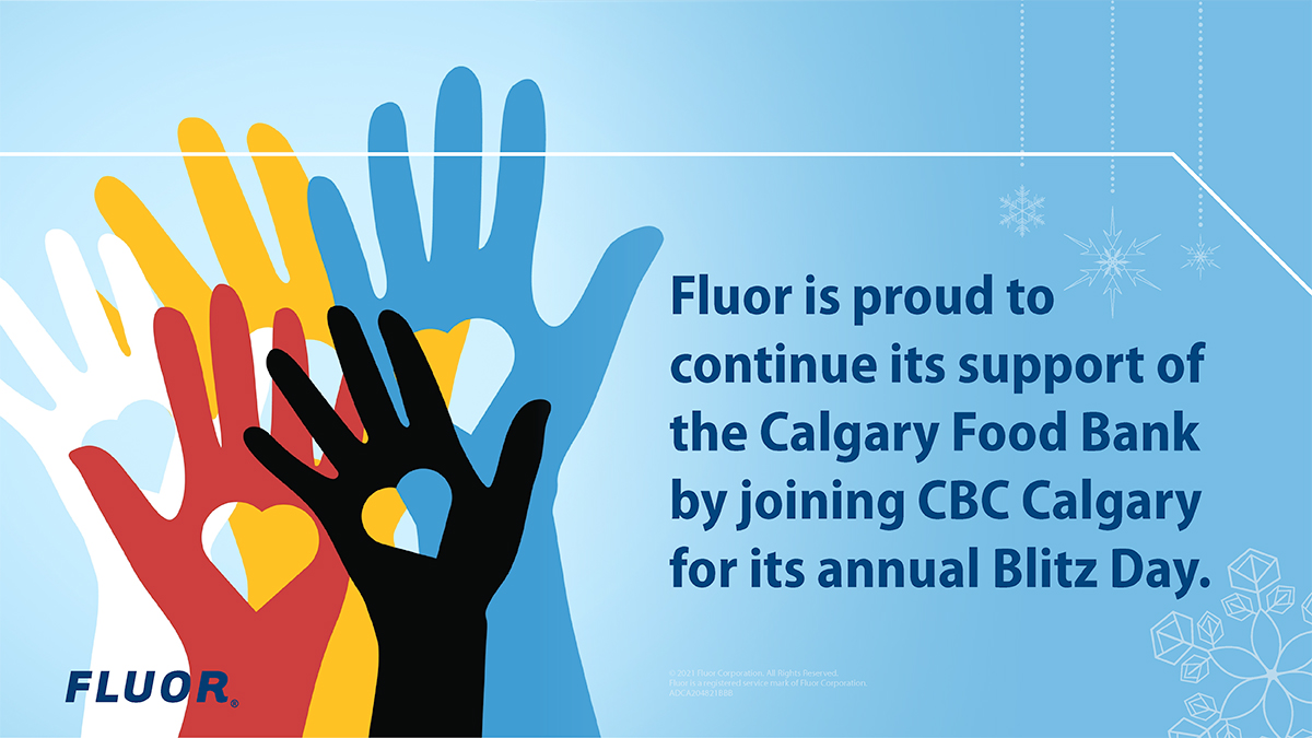 fluorcanada's tweet photo. We are grateful for the opportunity to once again participate in @CBCCalgary's Blitz Day in support of the @CalgaryFoodBank. We want to thank the Food Bank for the contribution it makes to our city and the tremendous impact their work has on Calgarians. #CBCFeedsYYC https://t.co/QhMBspciFI
