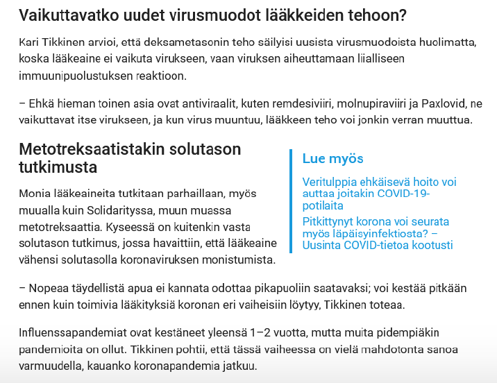 KariTikkinen's tweet photo. #COVID-lääkkeistä puhutaan, kun markkinoille tulossa uusia molekyylejä ja samaan aikaan tartuntaluvut &amp; vakavat tapaukset yleistyvät

@Laakariportaali:n @Saga_Wiklund veti yhteen näkemyksiäni COVID-lääkehoidosta. Juttu kaikkien luettavana kuvissa #EBM #koronafi #paxlovid @mapetti https://t.co/ysAzMhkbFO