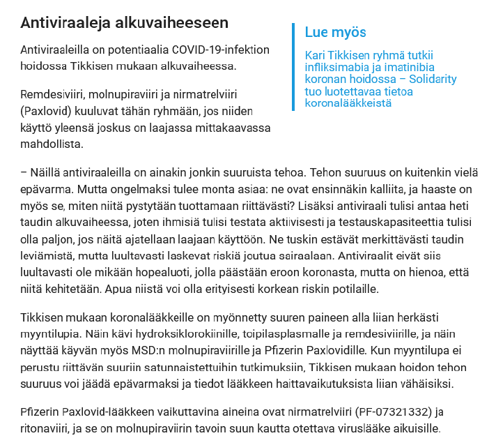 KariTikkinen's tweet photo. #COVID-lääkkeistä puhutaan, kun markkinoille tulossa uusia molekyylejä ja samaan aikaan tartuntaluvut &amp; vakavat tapaukset yleistyvät

@Laakariportaali:n @Saga_Wiklund veti yhteen näkemyksiäni COVID-lääkehoidosta. Juttu kaikkien luettavana kuvissa #EBM #koronafi #paxlovid @mapetti https://t.co/ysAzMhkbFO