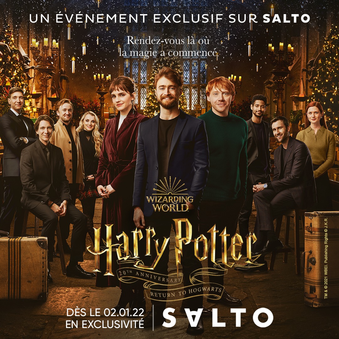 "Harry Potter : Retour à Poudlard" débarque en France le 2 janvier 2022 sur SALTO !

Il s'agit d'un show exceptionnel pour fêter les 20 ans du premier film. Voici l'affiche de la hype :