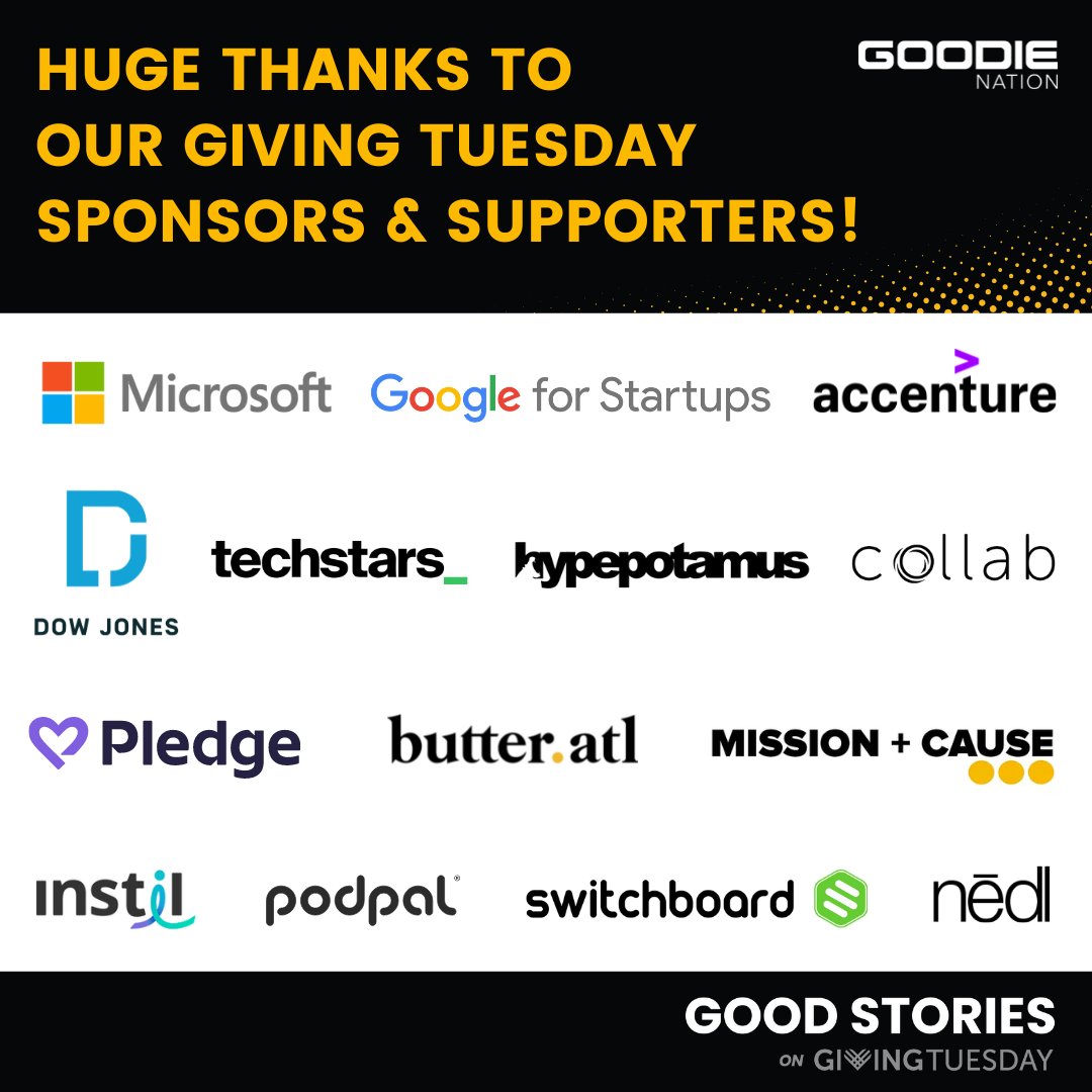Huge thanks to:
 
🔥 <a href="/Microsoft/">Microsoft</a>
🔥 <a href="/GoogleStartups/">Google for Startups</a>
🔥 <a href="/Accenture/">Accenture</a>
🔥 <a href="/DowJones/">Dow Jones</a>
🔥 <a href="/Techstars/">Techstars</a>
🔥 <a href="/Hypepotamus/">Hypepotamus</a>
🔥 <a href="/Collab_Capital/">COLLAB</a>
🔥 <a href="/pledgeofficial/">MoonPledge</a>
🔥 <a href="/butter_atlanta/">butter.atl</a>
🔥 Mission + Cause
🔥 Instil
🔥 <a href="/podpalinc/">Podpal</a>
🔥 <a href="/switchboardlive/">Switchboard Live</a>
🔥 <a href="/nedlapp/">nēdl 🔍 A.I.-powered search for live audio streams</a>