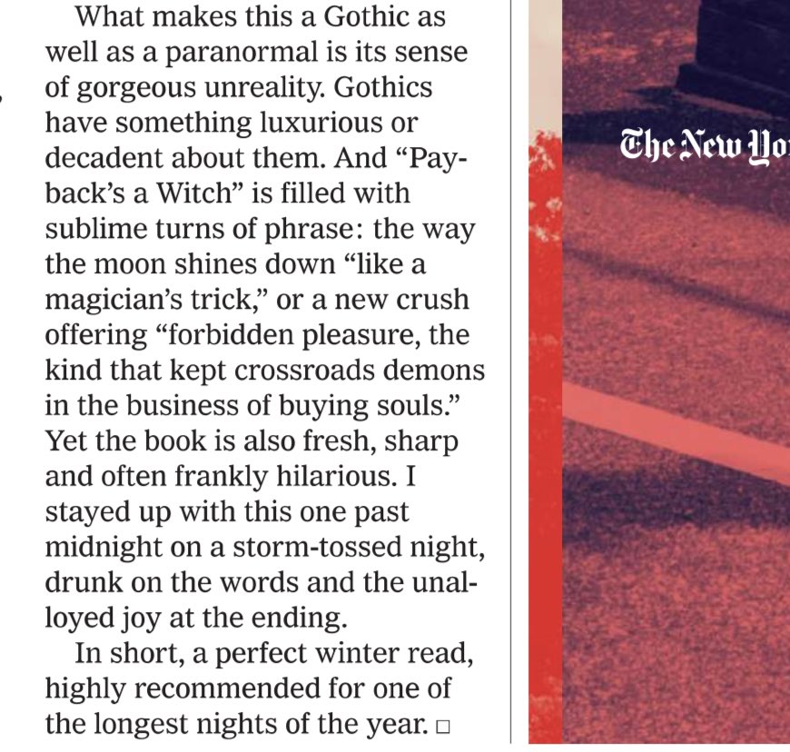 LanaPopovicLit's tweet photo. So thrilled to share that PAYBACK had the unbelievable honor of being reviewed in the @nytimes Romance column by the brilliant @O_Waite ✨ I’m stunned by the beauty and thoughtfulness of this review; thank you for this incredible gift to me, Emmy, Talia, and Thistle Grove 🖤✨ https://t.co/vfI9ifm3H8