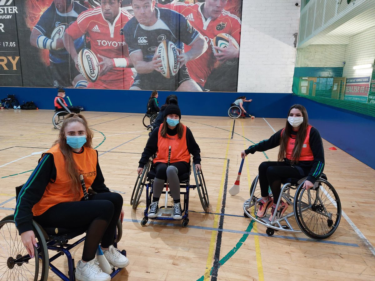 gclsport's tweet photo. Massive thanks to @club_munster for facilitating today’s Wheelchair Hurling / Camogie event. An incredible group, especially our coach Ellie Sheehy who is an absolute inspiration! The kids loved it and no doubt Tiernan did as well! GRMA https://t.co/7HQL8q65CH