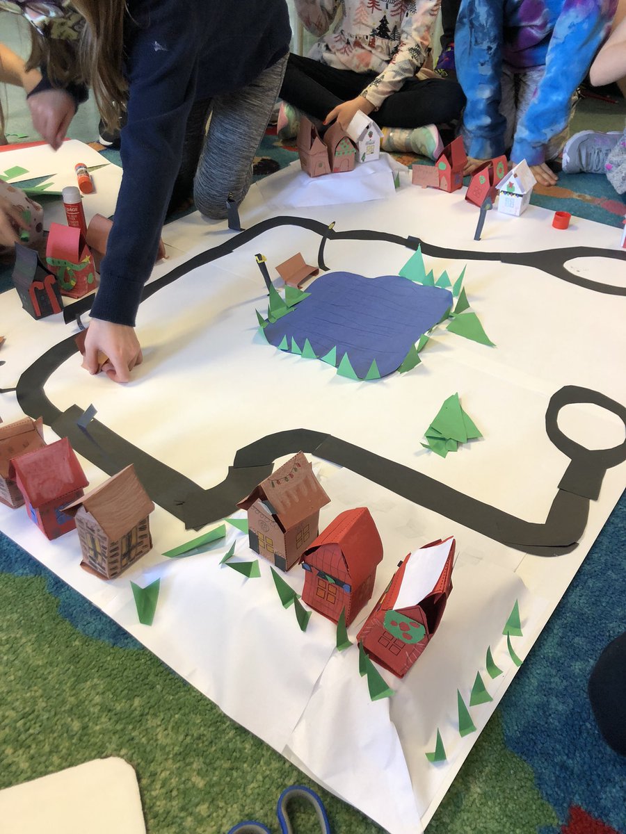 Mmemattice's tweet photo. This Christmas we’ve been opening up our Harry Potter advent calendar. We decided to make a winter village for them to play in. Our class has been LOVING getting to speak in French and engaging in imaginative play. Plus they collaborated together to create the village themselves! https://t.co/SKXCmLZ6Ww