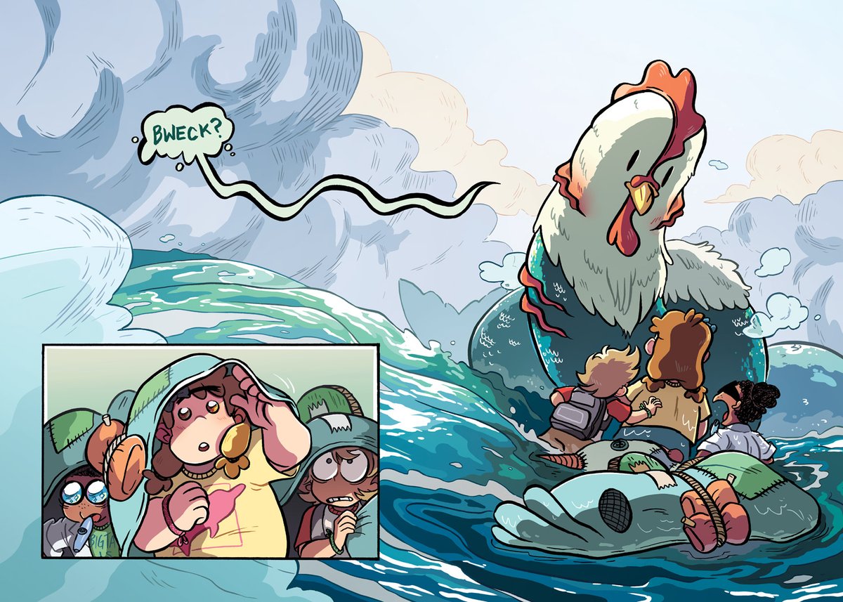 Snarlbear's tweet image. A group of children goes looking for a lake monster and finds her...but they're not the only ones looking! Cryptid Kids: The Bawk-Ness Monster, coming 2023!!! SO excited to finally announce this project!