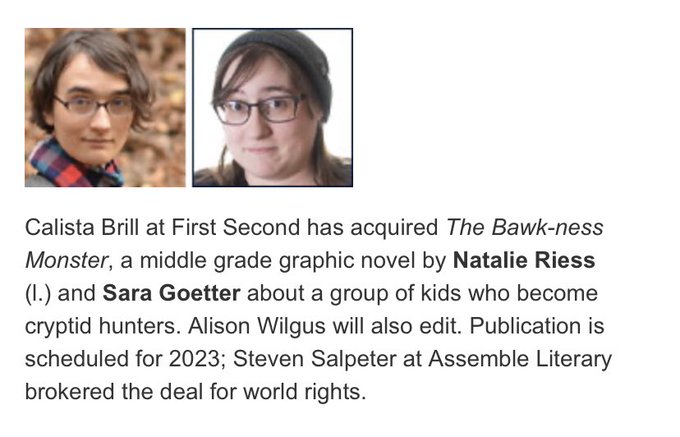 Snarlbear's tweet image. A group of children goes looking for a lake monster and finds her...but they're not the only ones looking! Cryptid Kids: The Bawk-Ness Monster, coming 2023!!! SO excited to finally announce this project!