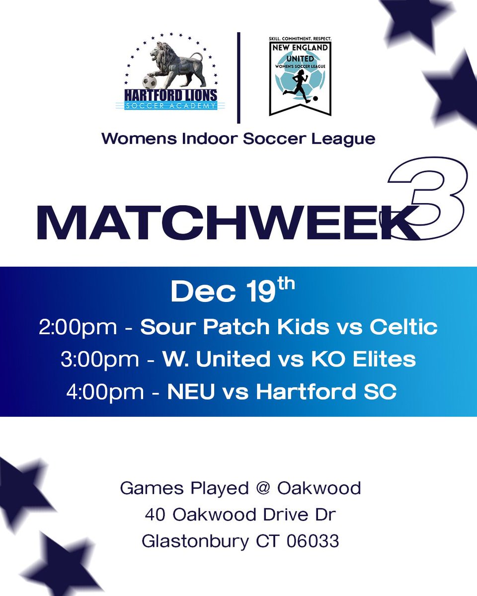 htfdlionssoccer's tweet image. Match week 3 coming up this weekend in the Hartford Lioness / New England United Women’s Indoor Soccer League!!

#HLSA #hartfordsoccer #lionssoccer #lioness #neuwsl #sourpatchkids #celtic #hartfordsc #koelites #wunited #neu