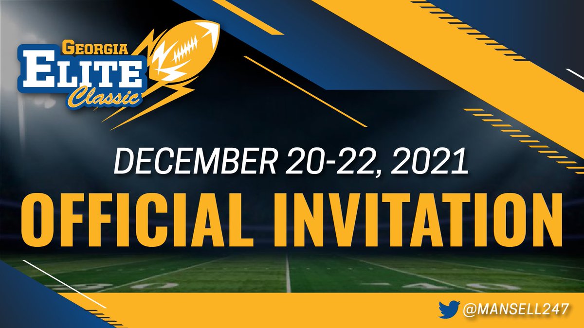 Excited that I received an invitation to the <a href="/GAEliteClassic/">GeorgiaEliteClassic</a> game. Let’s go!

@Mansell247 <a href="/scoreatlanta/">SCORE Atlanta</a>
<a href="/wam67/">Bill Mayo</a> <a href="/Caleb_Bagley/">Caleb Bagley</a> <a href="/CoachEricLong/">Eric Long</a> <a href="/DaltonRecruits/">DaltonRecruits</a>